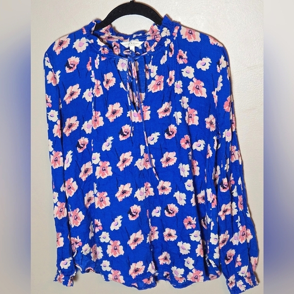 Lucky Brand Floral Boho Cold Shoulder Peasant Tunic, Medium - Picture 1 of 3